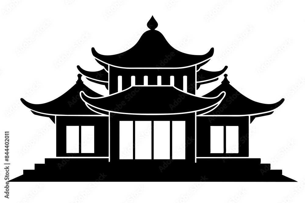 chinese house silhouette vector illustration chinese house silhouette vector illustration