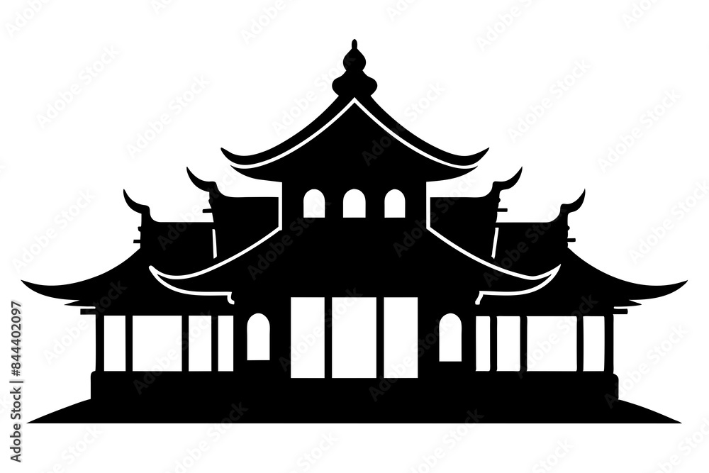 chinese house silhouette vector illustration chinese house silhouette vector illustration