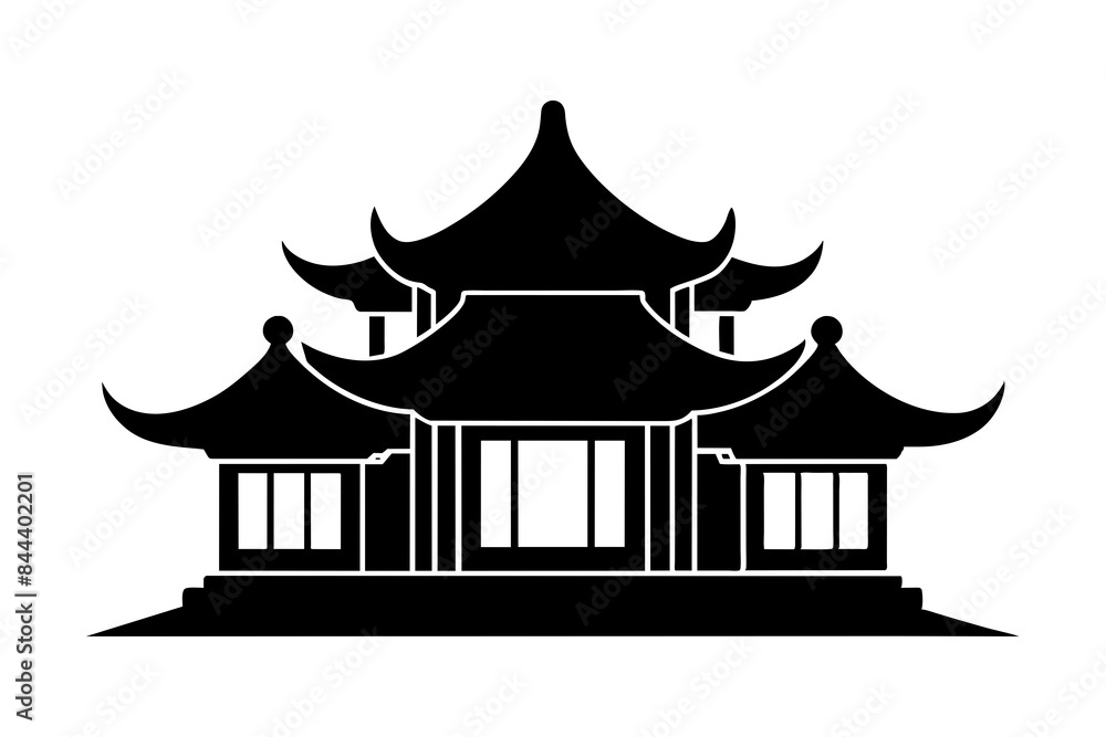 chinese house silhouette vector illustration chinese house silhouette vector illustration
