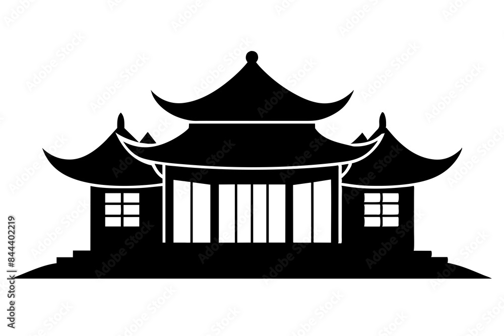 chinese house silhouette vector illustration chinese house silhouette vector illustration