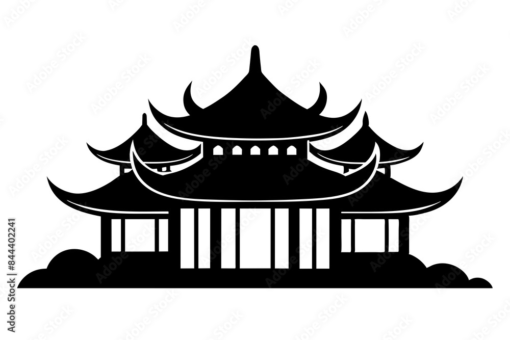 chinese house silhouette vector illustration chinese house silhouette vector illustration
