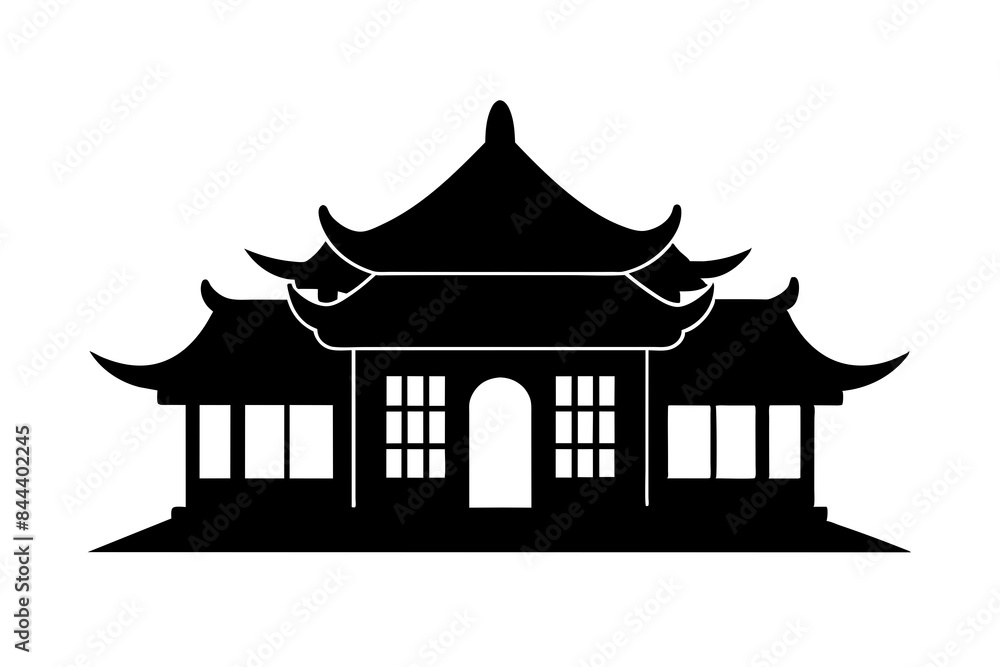 chinese house silhouette vector illustration chinese house silhouette vector illustration