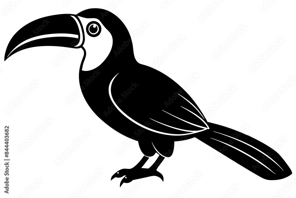 Obraz premium toucan bird silhouette vector illustration