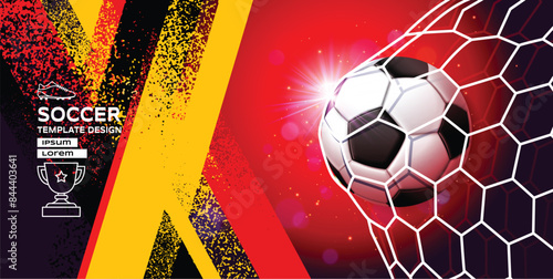 soccer banner template , Germany flag, Brush texture grunge, football cup, illustration
