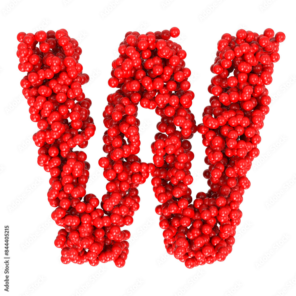 Letter W from balls isolated Letter W from balls isolated