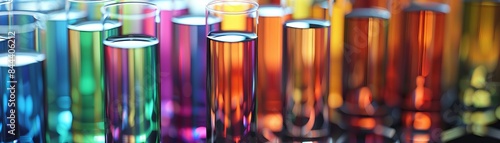 Close-up of colorful liquid in glass tubes