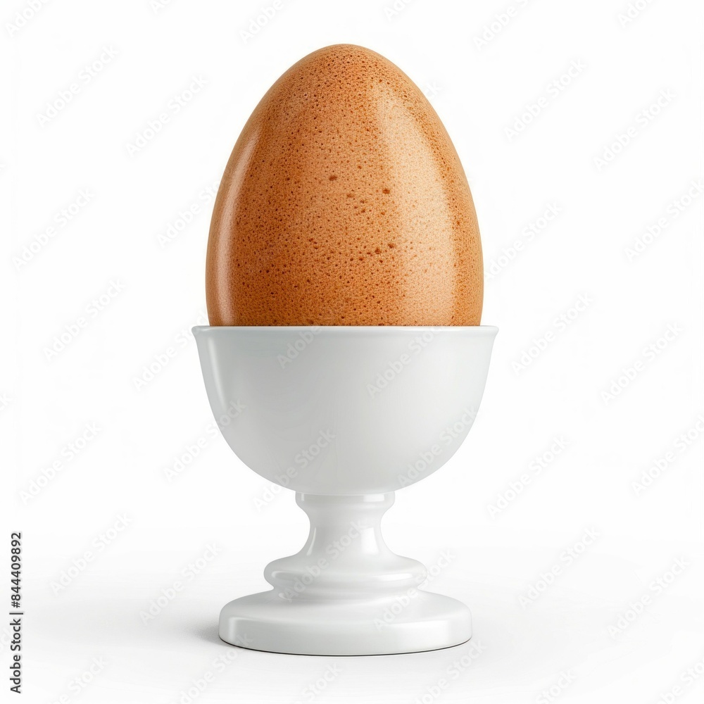 Brown Egg in White Egg Cup. Generative ai Brown Egg in White Egg Cup. Generative ai