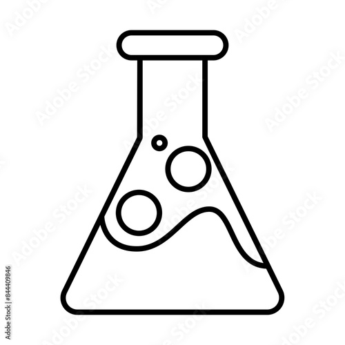 Outlined test tube potion - flat and modern chemistry icon