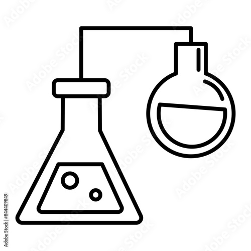 Outlined liquid transfer of test tube potion - flat and modern chemistry icon