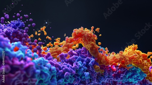 A cryogenic electron microscopy image capturing the degradation of a protein by a proteasome revealing the intricate mechanism of protein breakdown photo
