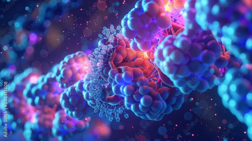 Fluorescent image of NADH dehydrogenase the first enzyme in the electron transport chain Fluorescent image of NADH dehydrogenase the first enzyme in the electron transport chain