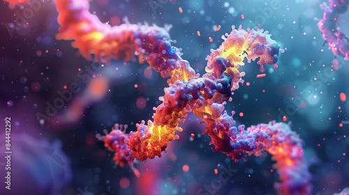 A magnified illustration of an X chromosome being inactivated through the epigenetic mechanism of DNA imprinting photo