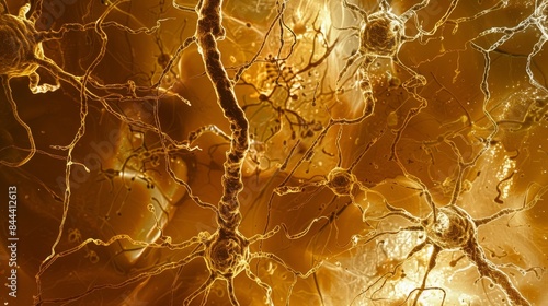 A micrograph of senile plaques a hallmark of Alzheimers disease formed by the aggregation of senescent neural cells photo