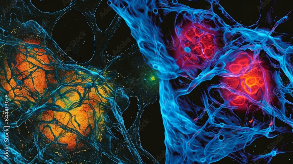 A comparative image of a cells surface before and after treatment with ...
