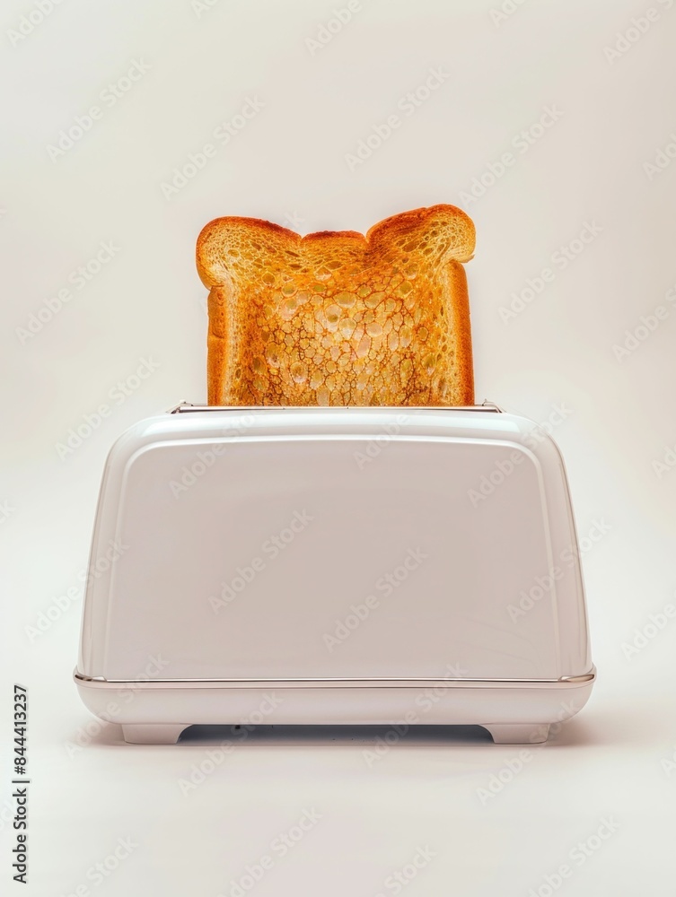 Toasted Bread in White Toaster. Generative ai Toasted Bread in White Toaster. Generative ai