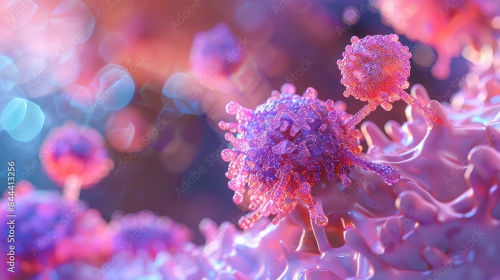 A detailed image of the surface of a mast cell with the granules highlighted and labeled to illustrate their role in degranulation A detailed image of the surface of a mast cell with the granules highlighted and labeled to illustrate their role in degranulation