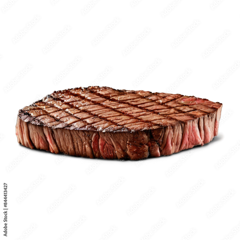 Obraz premium Steak illustration isolated with no background. PNG food photo style.