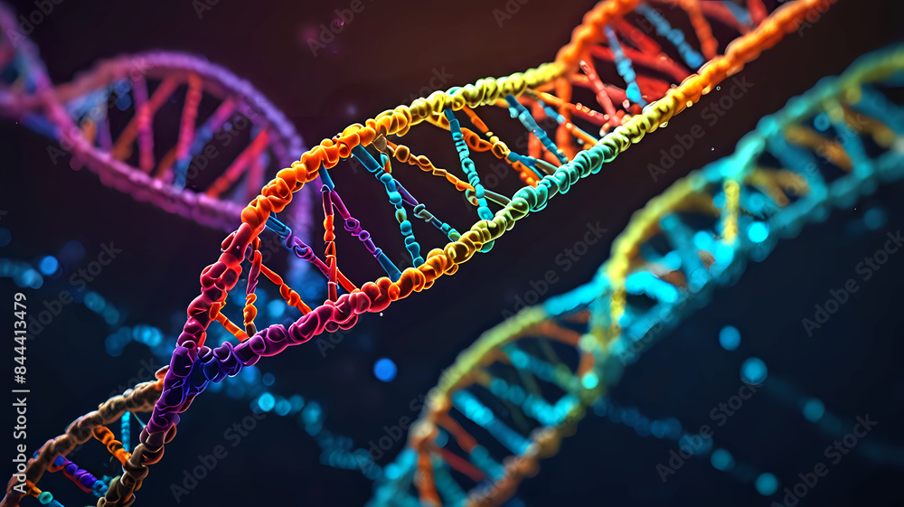A 3D illustration of DNA. A 3D illustration of DNA.