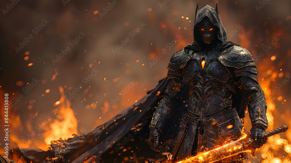Cool 3D fire sword dark knight Cool 3D fire sword dark knight