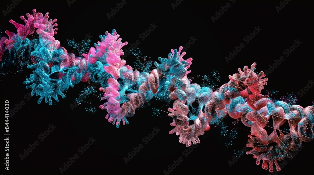 A protein structure with a large section missing showing where a section of the protein was cleaved off in posttranslational modification A protein structure with a large section missing showing where a section of the protein was cleaved off in posttranslational modification