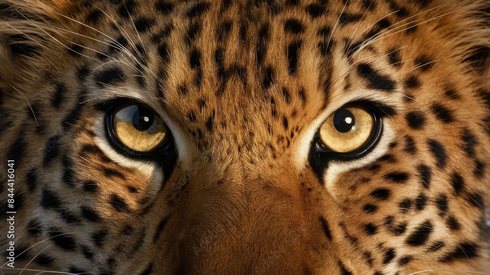 Fototapeta premium Big eyes. black leopard eyes close-up