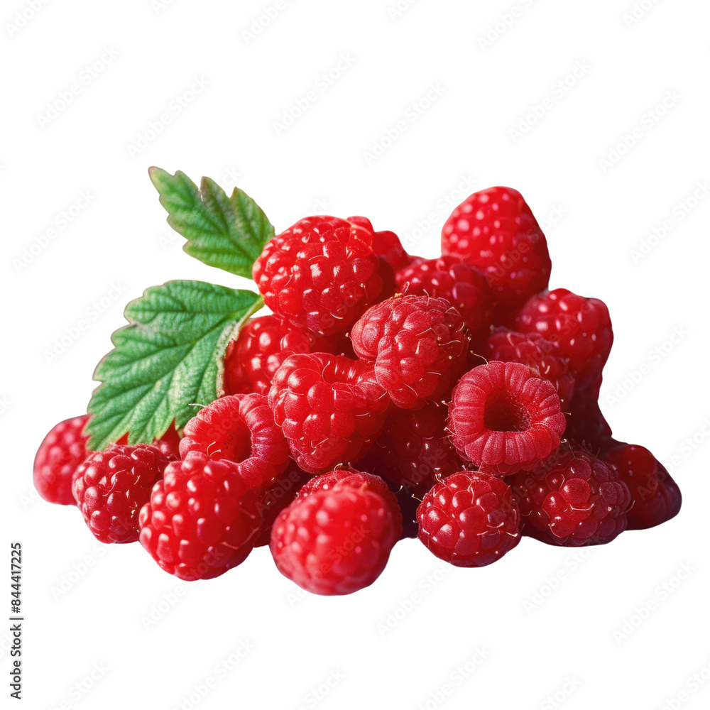 Fresh Red Raspberries Close-Up On White Background Fresh Red Raspberries Close-Up On White Background