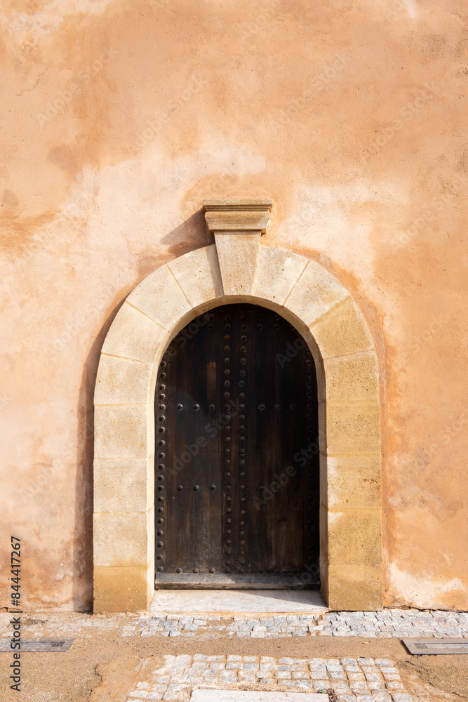 Detail of a typical door on the courtyard of the Kasbah of the Oudayas in Rabat, Morocco. The city is a UNESCO World Heritage Site Detail of a typical door on the courtyard of the Kasbah of the Oudayas in Rabat, Morocco. The city is a UNESCO World Heritage Site
