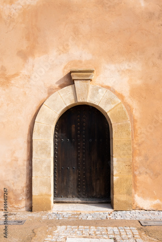 Detail of a typical door on the courtyard of the Kasbah of the Oudayas in Rabat, Morocco. The city is a UNESCO World Heritage Site photo