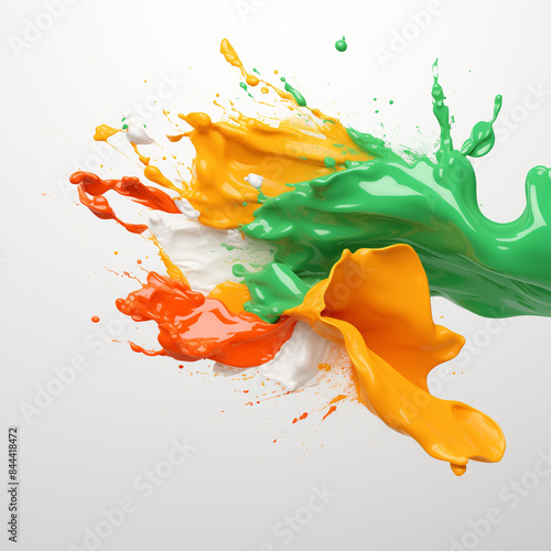 indian flag tri color watercolor background