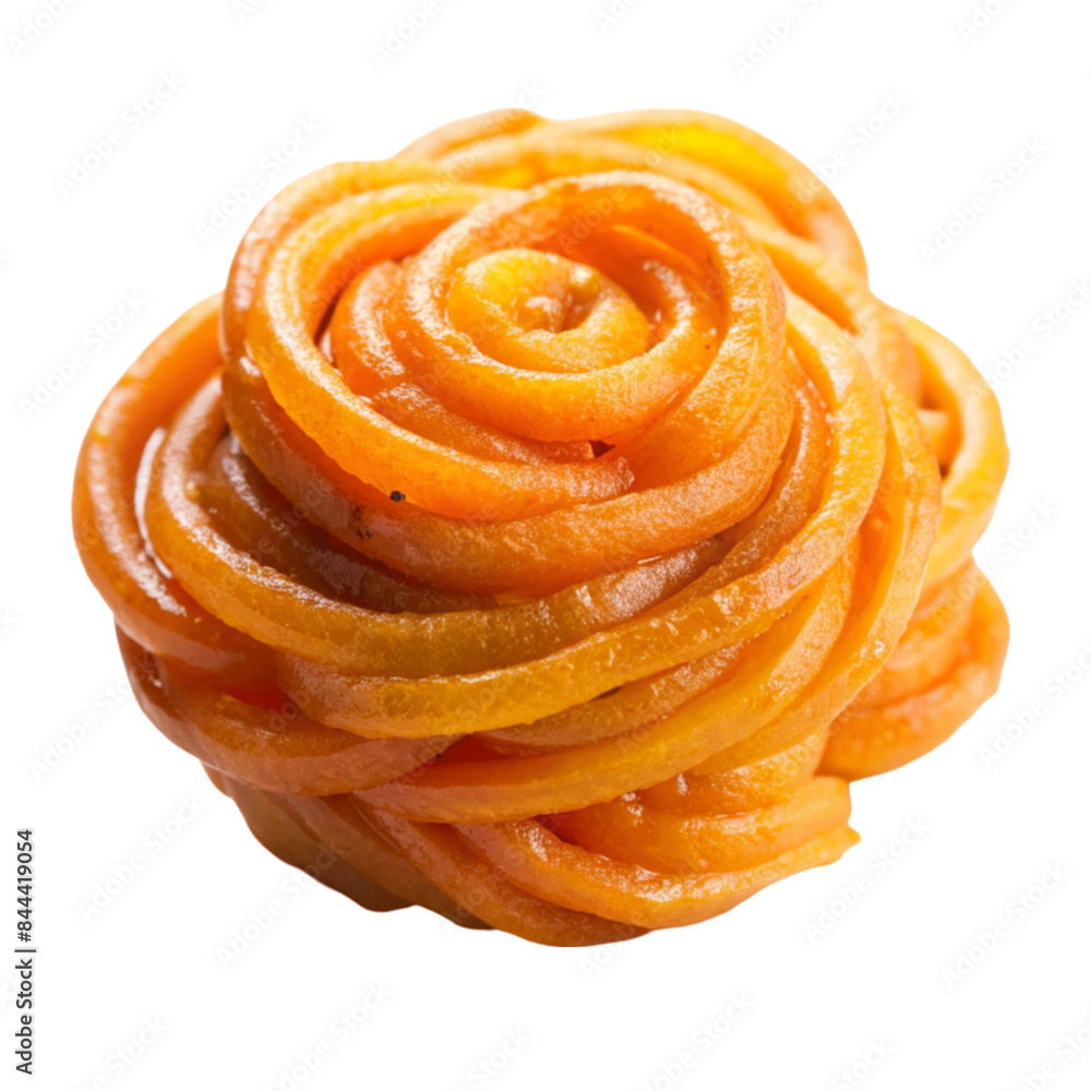 Fototapeta premium Jalebi sweet isolated on transparent background.