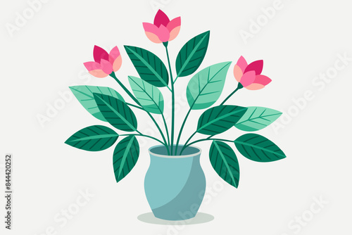 flowers and leaves vector illustration