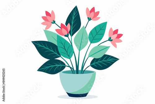 flowers and leaves vector illustration