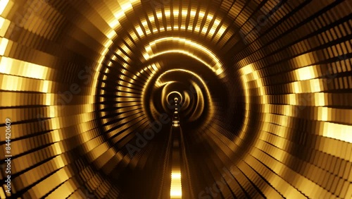 futuristic gold wave noise audio visualization tunnel seamless loop background