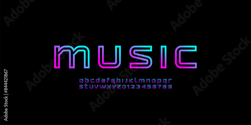 Technical bright font, digital cyber alphabet, lowercase letters A, B, C, D, E, F, G, H, I, J, K, L, M, N, O, P, Q, R, S, T, U, V, W, X, Y, Z and numerals 0, 1, 2, 3, 4, 5, 6, 7, 8, 9 outlines style, 