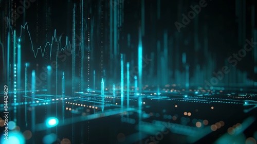 Modern digital abstract 3D background. Can be used in the description of network abilities, technological processes, digital storages, science, education, market and trading