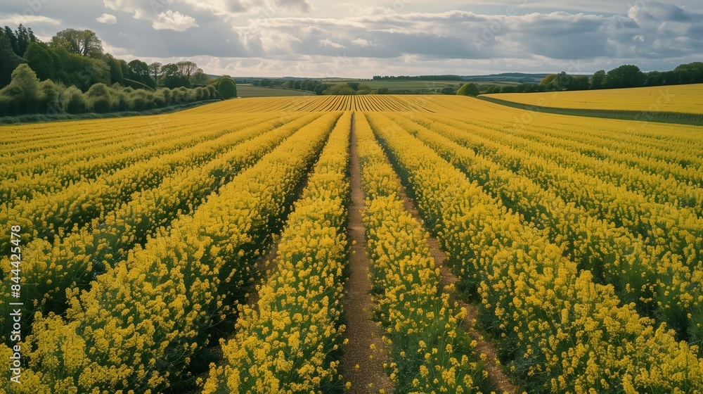 Blooming Rapeseed Field in Yellow Ready for Harvest Blooming Rapeseed Field in Yellow Ready for Harvest