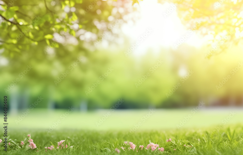 Nature landscape with green meadows, blue sky with clouds and mountains in the background. classic green landscape, Generative AI Nature landscape with green meadows, blue sky with clouds and mountains in the background. classic green landscape, Generative AI