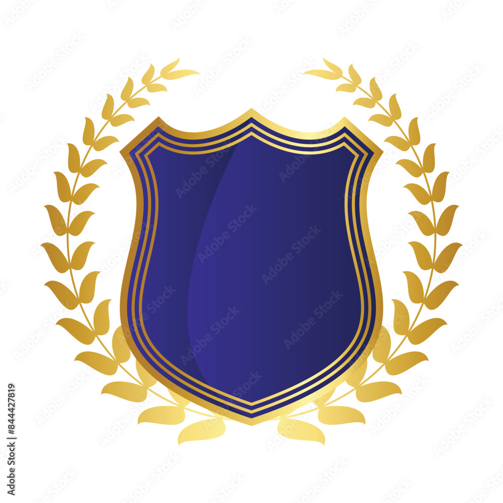 Obraz premium Golden Shield With Laurel Wreath