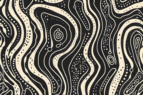 Inked Masterpiece: An Intricate and Seamless Black and White Abstract Pattern