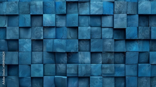 Blue Abstract Cubic Texture