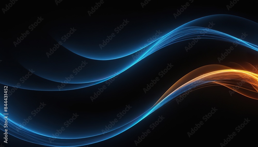 beautiful modern blue wave background with shining lines on dark background beautiful modern blue wave background with shining lines on dark background