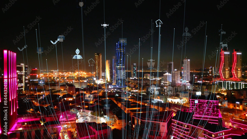 Obraz premium Isometric Bot and cybersecurity, artificial intelligence concept. AI and business IOT concept. Dialog help service. ChatBot free robot virtual assistance. . High quality