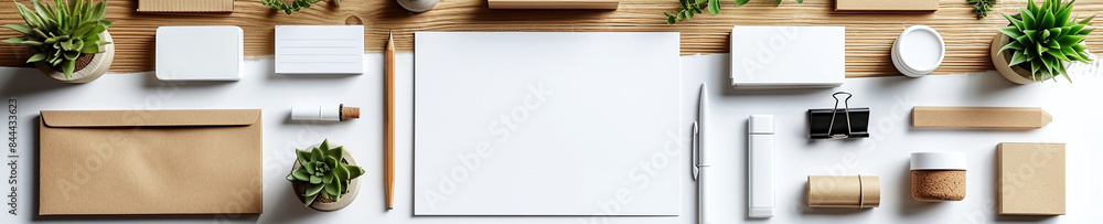 Obraz premium Stationery Essentials on White Background