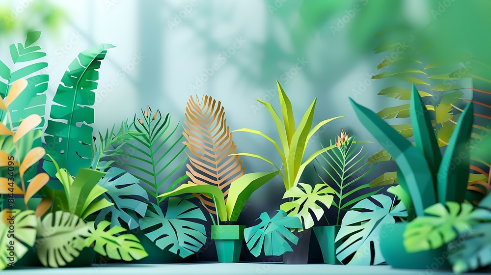 Obraz premium Papercraft Tropical Paradise