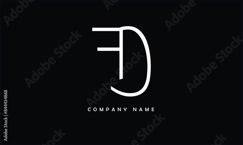 FD, DF, F, D Abstract Letters Logo Monogram