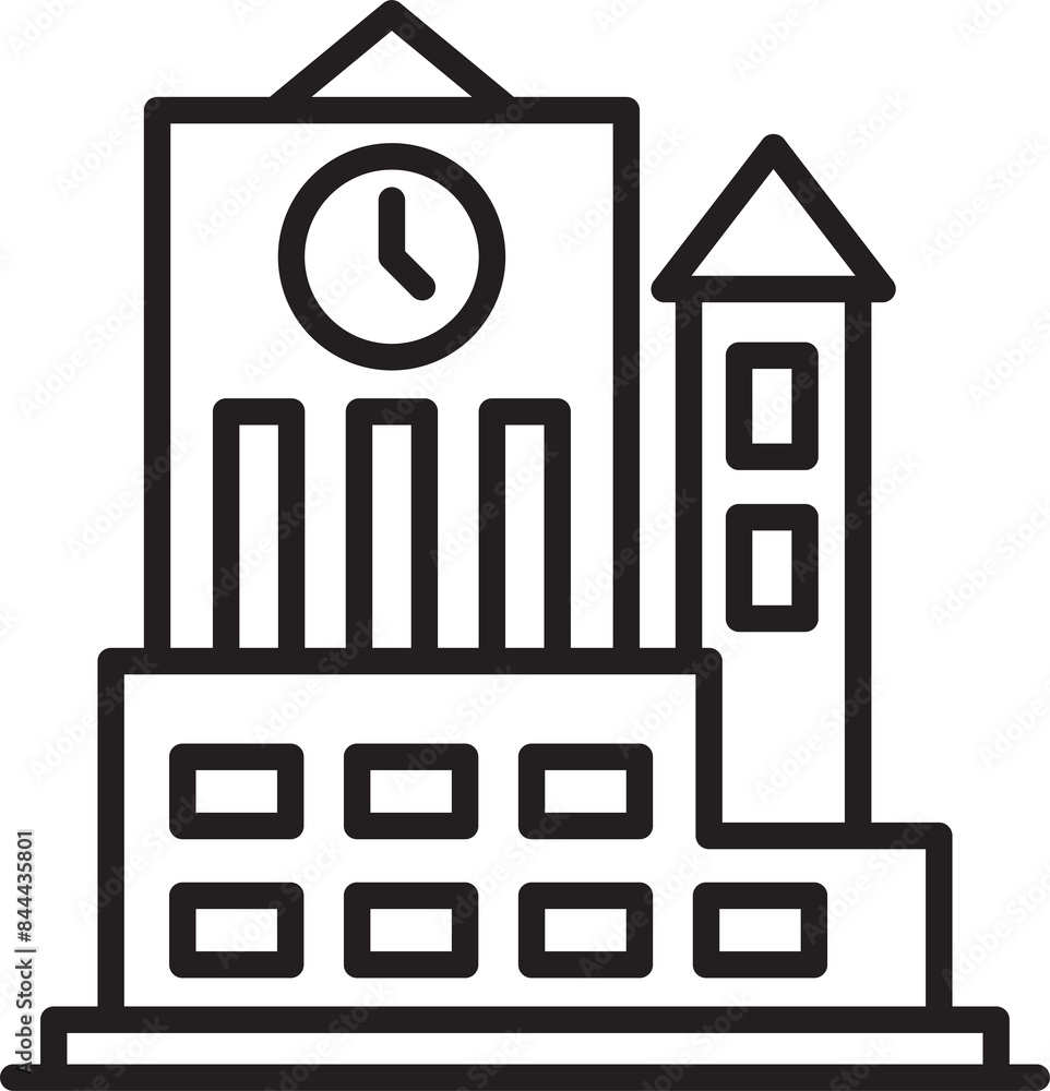 College and University Building Icon College and University Building Icon