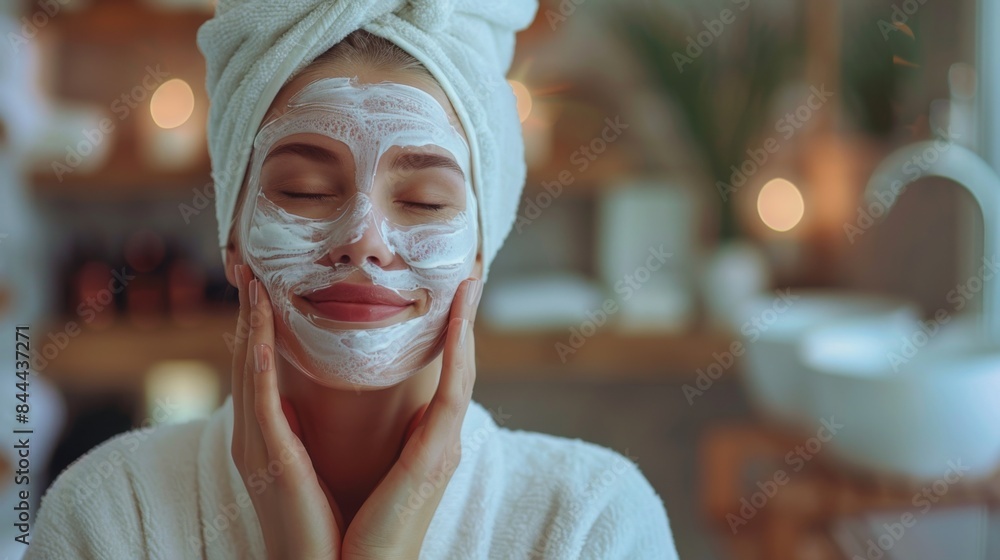 Woman Relaxing with a Face Mask Woman Relaxing with a Face Mask