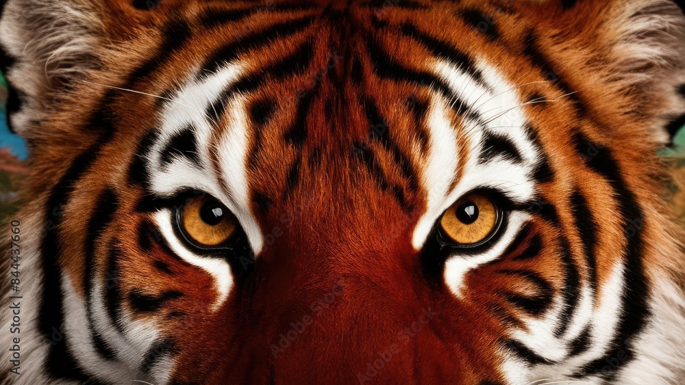 Naklejka premium red eye tiger photo, captures the intensity and power of this majestic creature