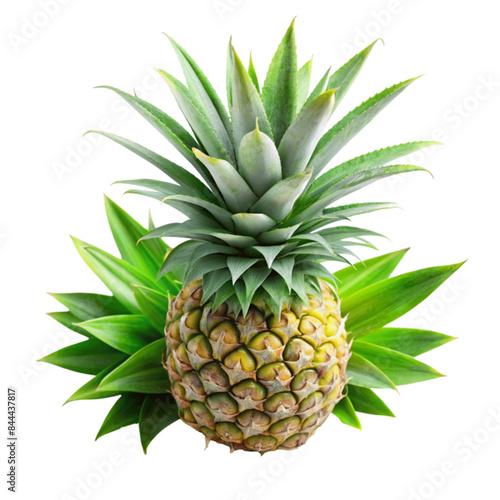 Pineapple leaves isolated on transparent background.