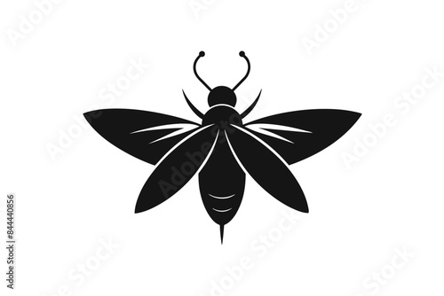 A minimalist firefly logo concept featuring an abstract design. This collection includes various vector illustrations of black silhouette firefly symbols, perfect for elegant logotypes.